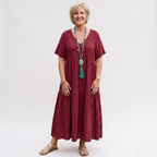 Rivaclo | Women's Asymmetrical V-Neck Dress – Fluid Loose Shape
