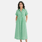 Rivaclo | Women's Striped Loose Fit Dress with Short Sleeves – Casual Shape