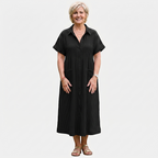 Rivaclo | Women's Striped Loose Fit Dress with Short Sleeves – Casual Shape