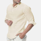 Rivaclo | Homme chemise unie manches longues – style lin