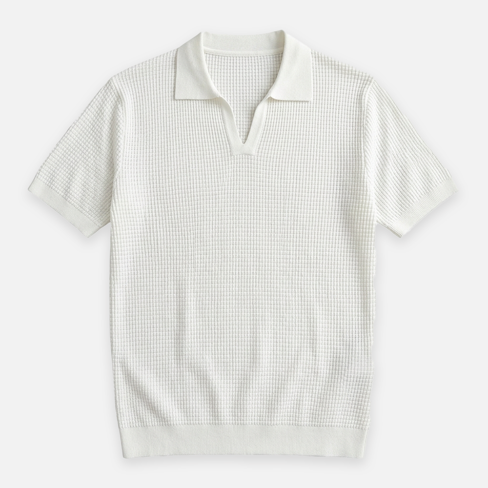 Rivaclo | Men's Textured Polo – Short Sleeves Slim Fit