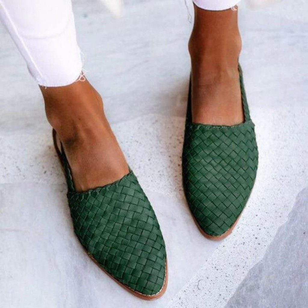 Delphine | Ballerines Tressées Effet Cuir