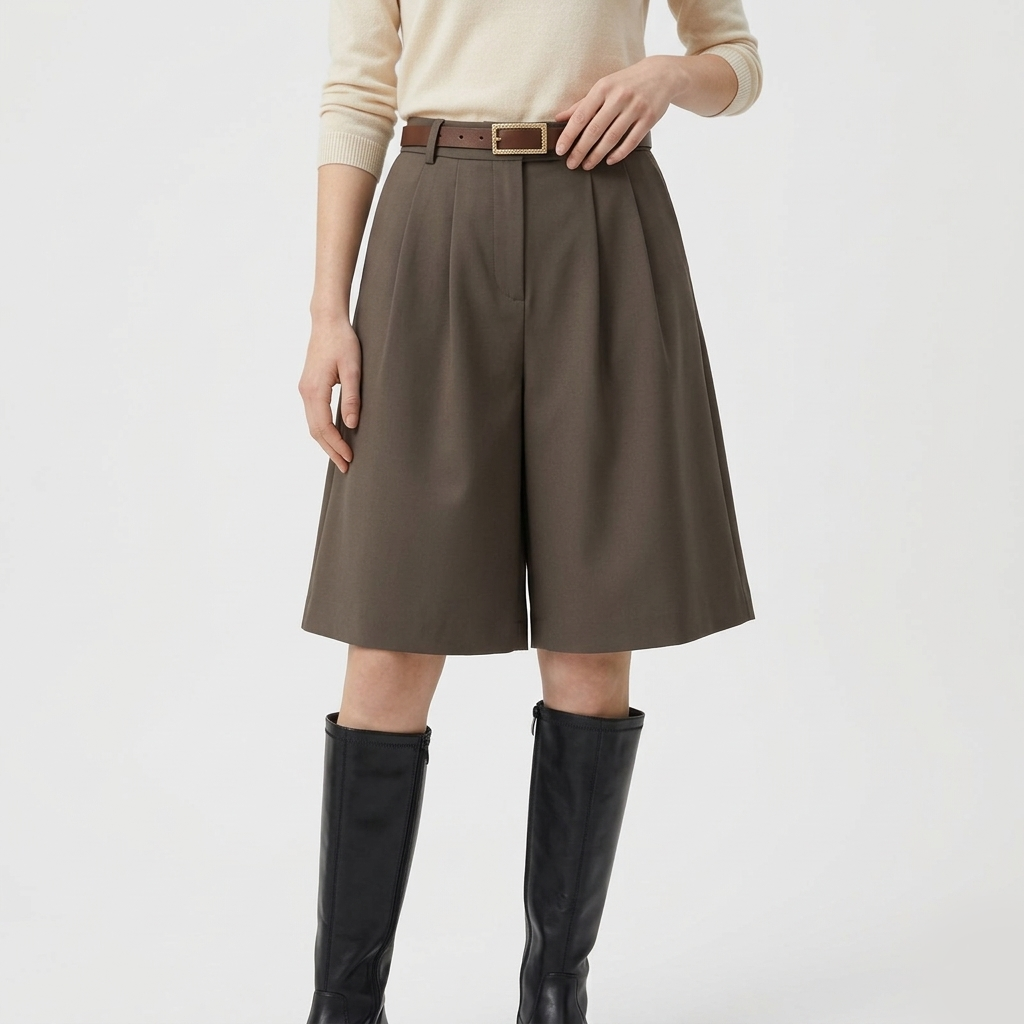 Rivaclo | Women's High-Waisted Bermuda Shorts – Wide Leg