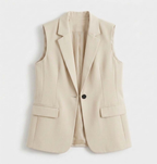 Rivaclo | Women's Fitted Blazer Vest – Sleeveless with Notched Collar