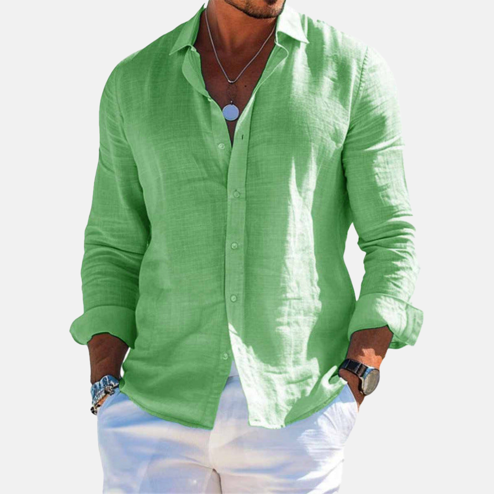 Rivaclo | Men's casual button-up shirt – linen style