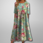 Solène | Robe Midi Fleurie Décontractée
