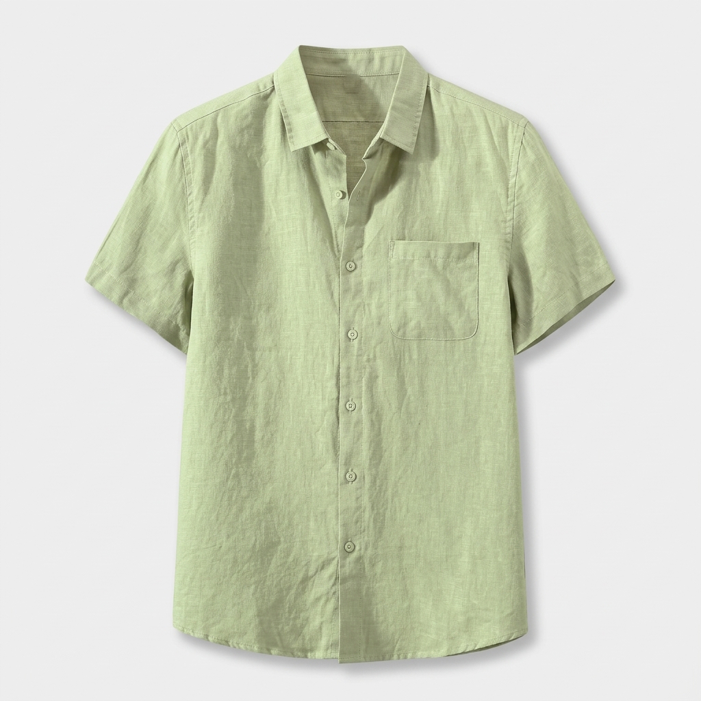 Rivaclo | Men's Short Sleeve Shirt and Shorts Set – Summer Light Green