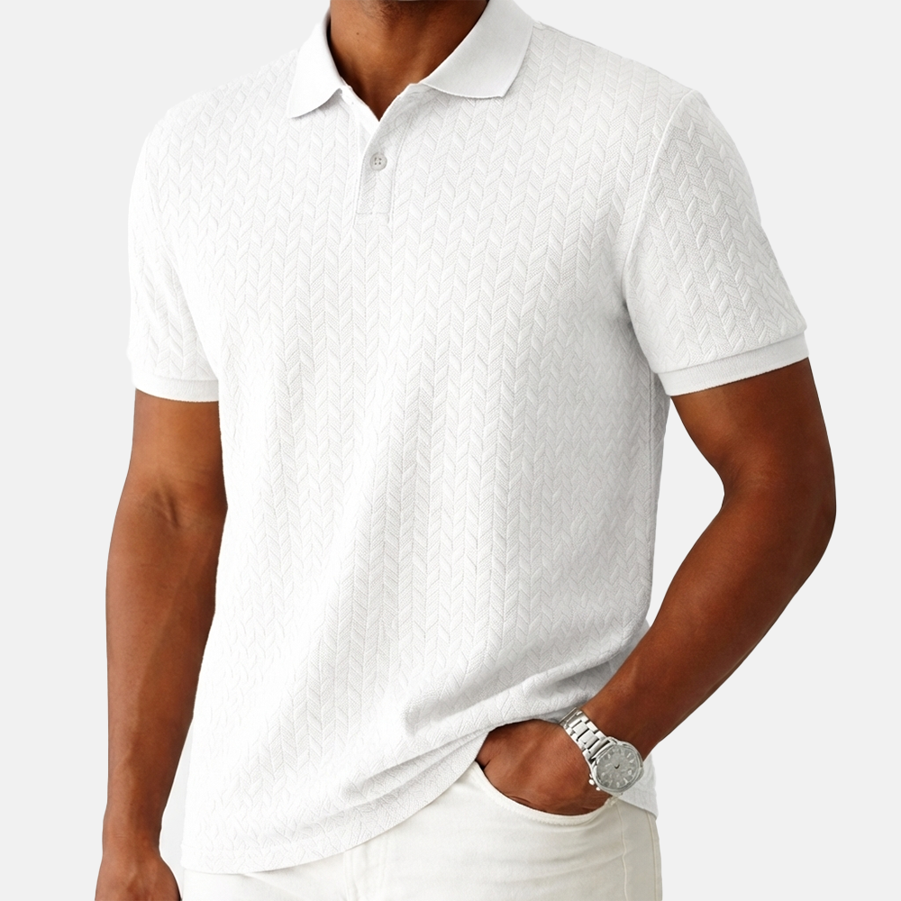 Rivaclo | Men's buttoned collar polo – short sleeves classic fit