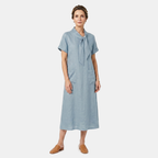 Rivaclo | Women's Short Sleeve Dress with Bow Detail – Loose Fit