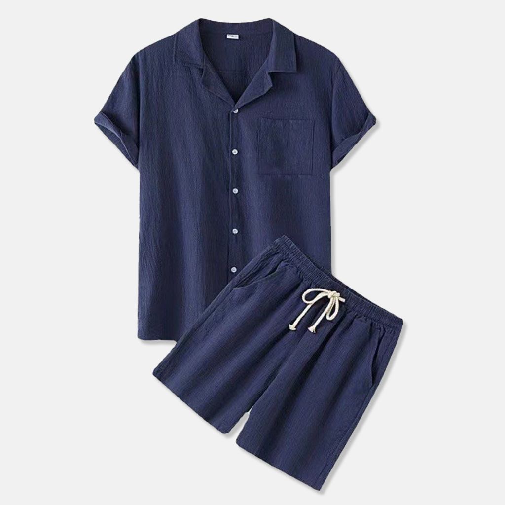 Rivaclo | Men's two-piece set – short sleeve shirt and shorts