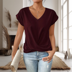 Roxane | T-Shirt Col V Drapé
