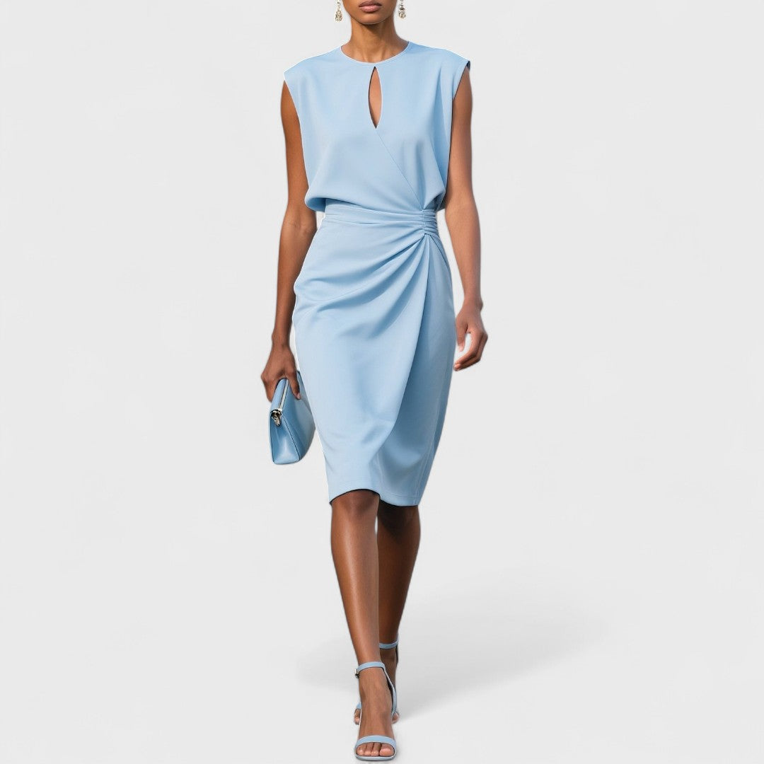 Camille | Robe Drapée Bleu Ciel