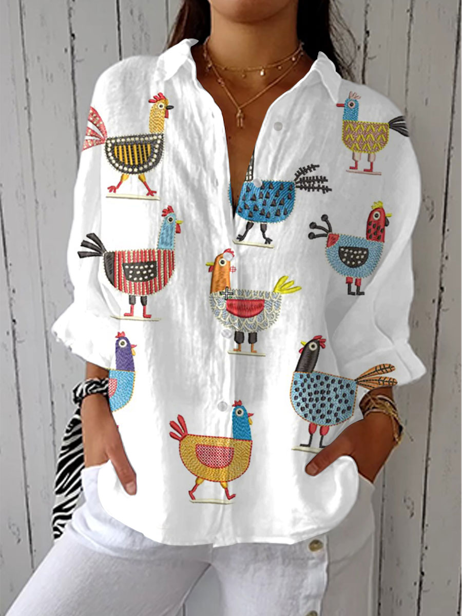 Hélène | Blouse Imprimé Poules
