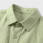 Rivaclo | Men's Short Sleeve Shirt and Shorts Set – Summer Light Green