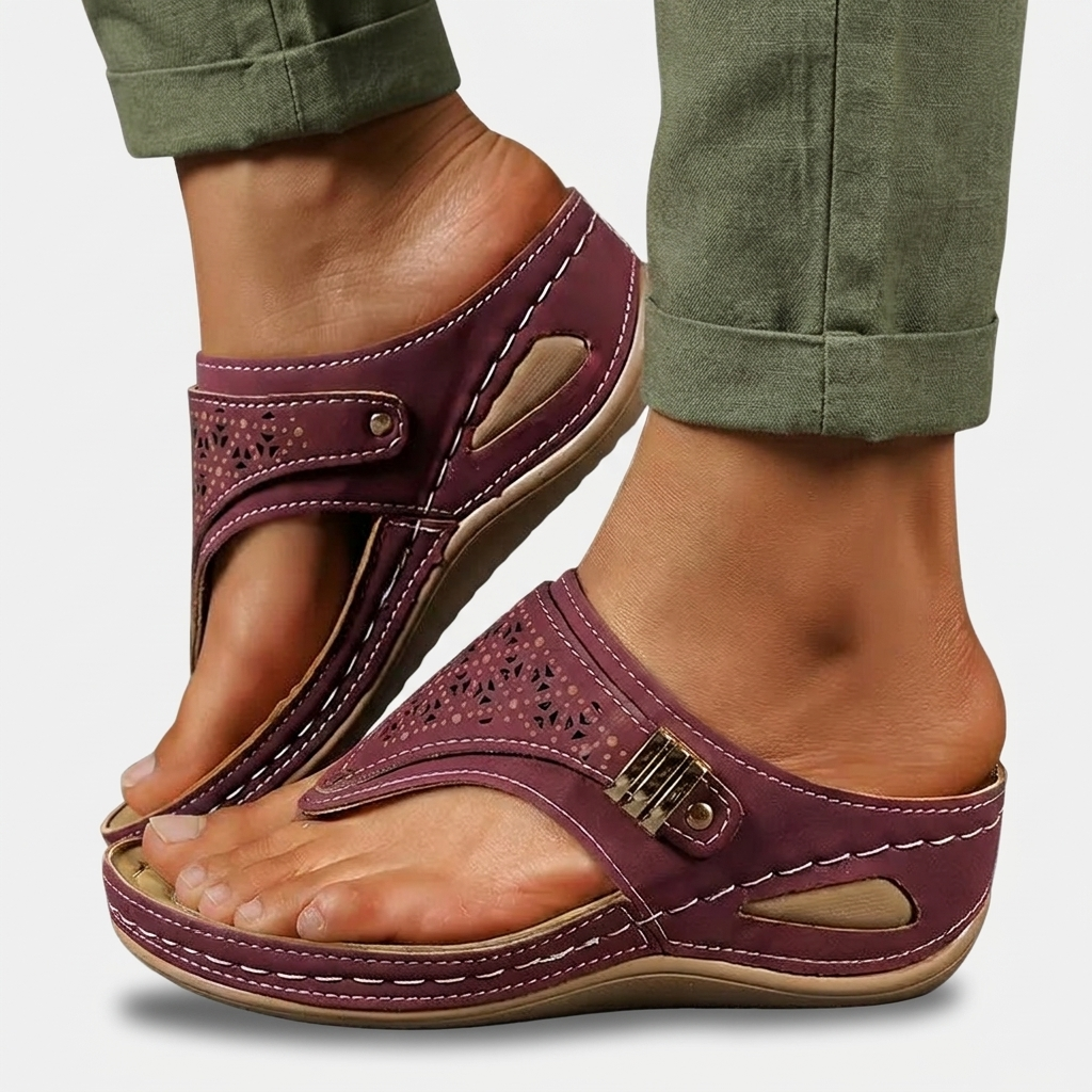 Rivaclo | Women's Platform Wedge Sandals – Structured Strap Silhouette