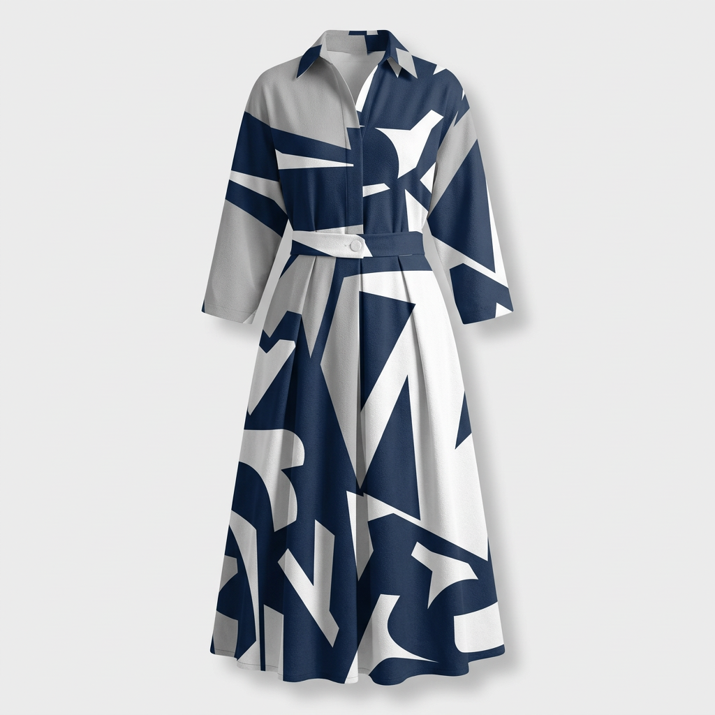 Rivaclo | Femme Robe Maxi à Col V – Motif à Pois