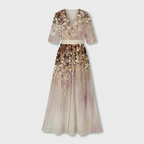 Rivaclo | Femme Robe Maxi à Col V – Imprimée