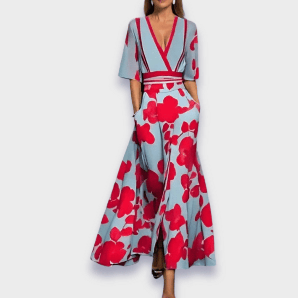 Sophie | Robe Maxi Fleurie Croisée