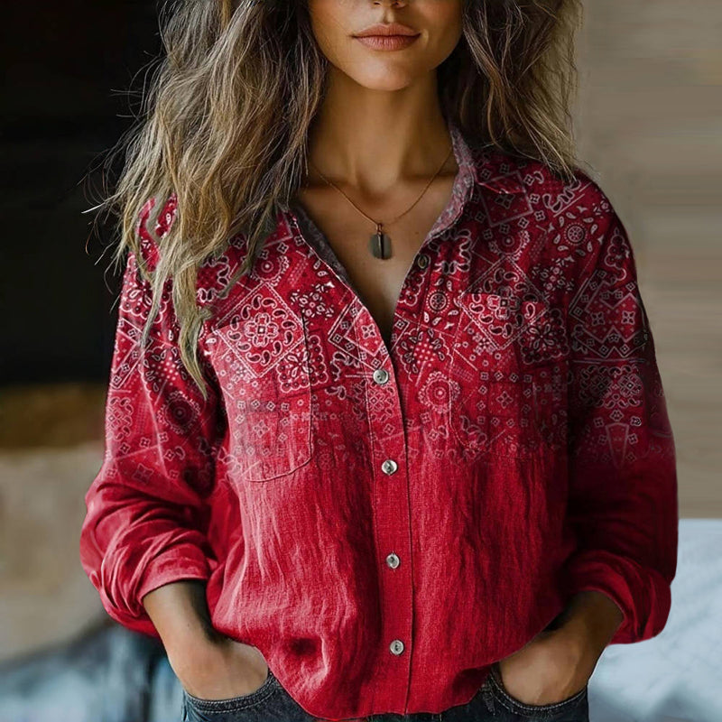 Océane | Blouse Bohème Rouge