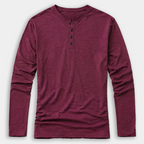 Rivaclo | Men's Long Sleeve T-Shirt – Buttoned Collar Slim Fit