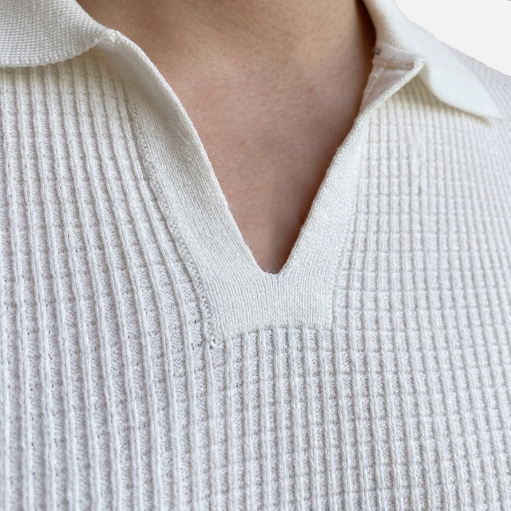 Rivaclo | Men's Textured Polo – Short Sleeves Slim Fit