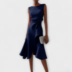Juliette | Robe Midi Drapée Asymétrique