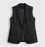 Rivaclo | Women's Fitted Blazer Vest – Sleeveless with Notched Collar