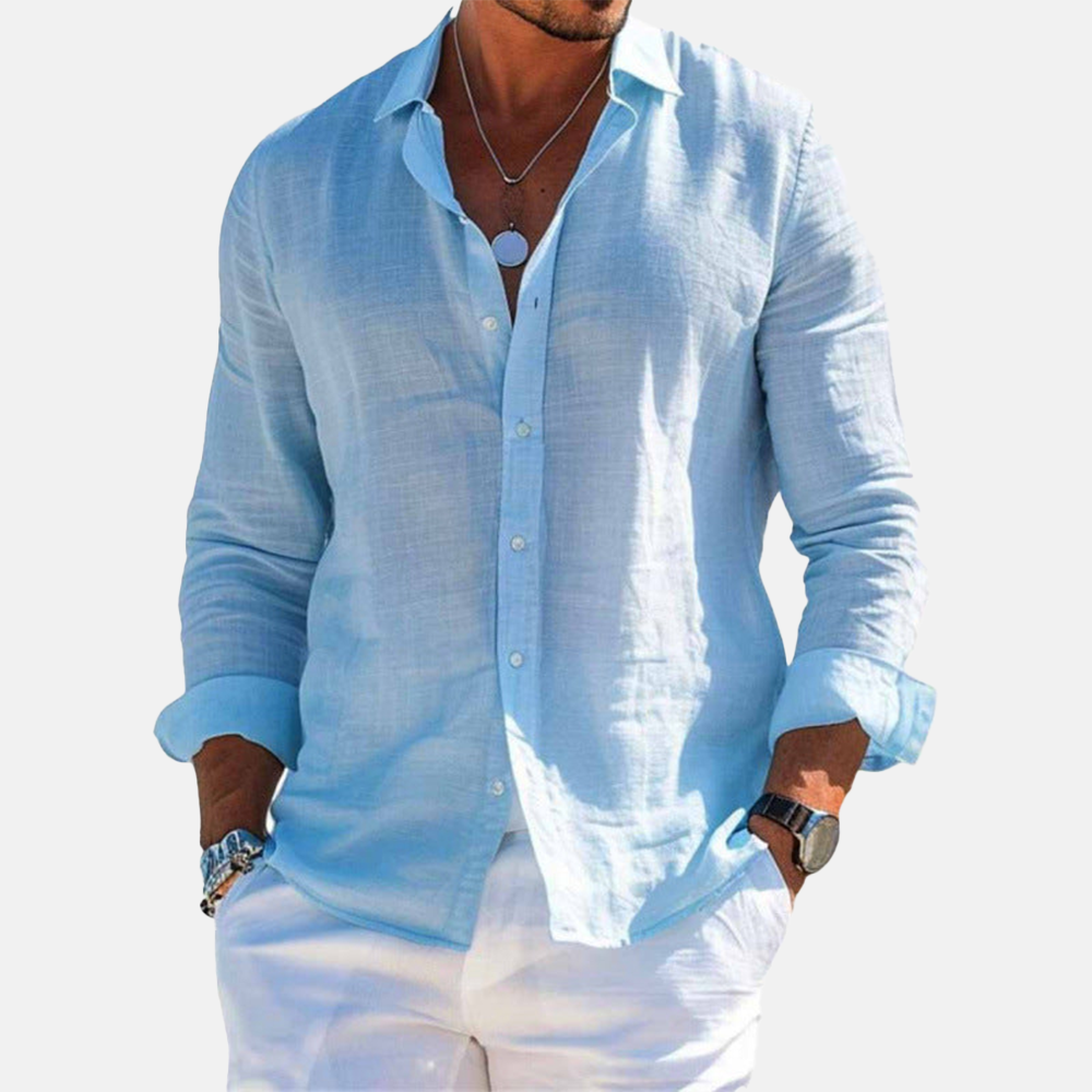 Rivaclo | Men's casual button-up shirt – linen style