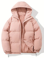 Doudoune femme à capuche matelassée hiver — Rose