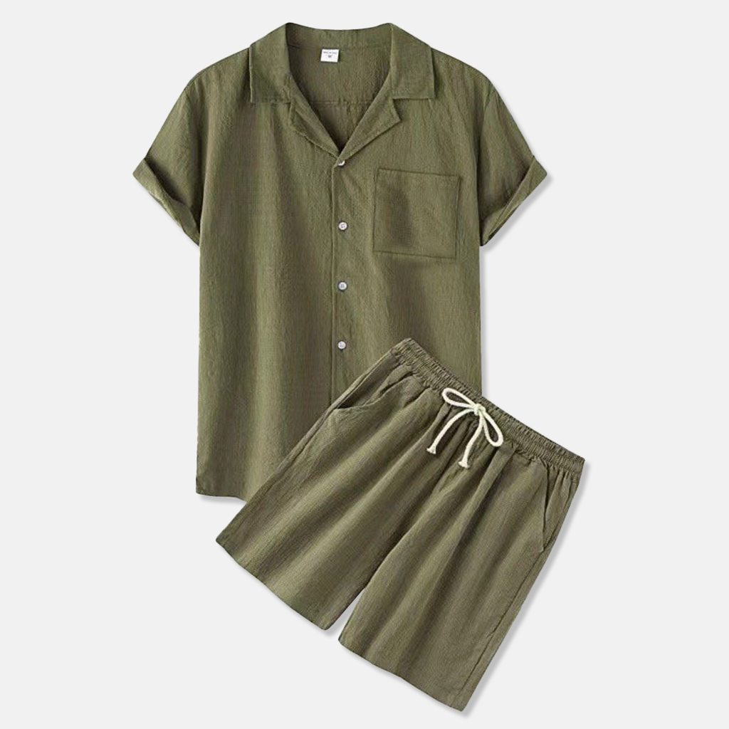 Rivaclo | Men's two-piece set – short sleeve shirt and shorts