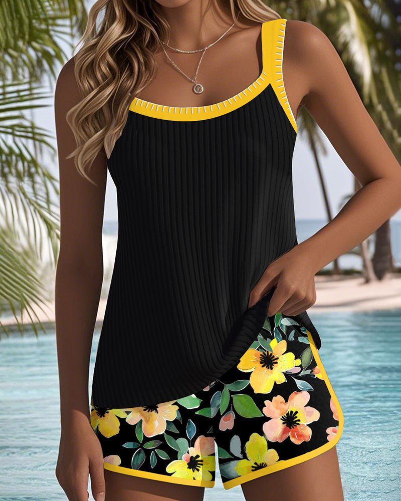 Géraldine | Tankini Gainant Fleuri