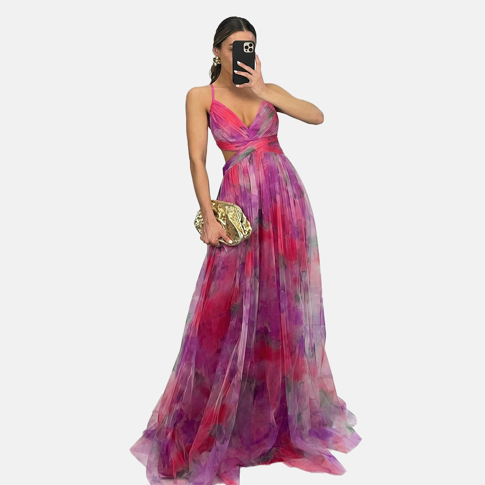 Rivaclo | Femme robe nuisette imprimée en mesh pour – style transparent