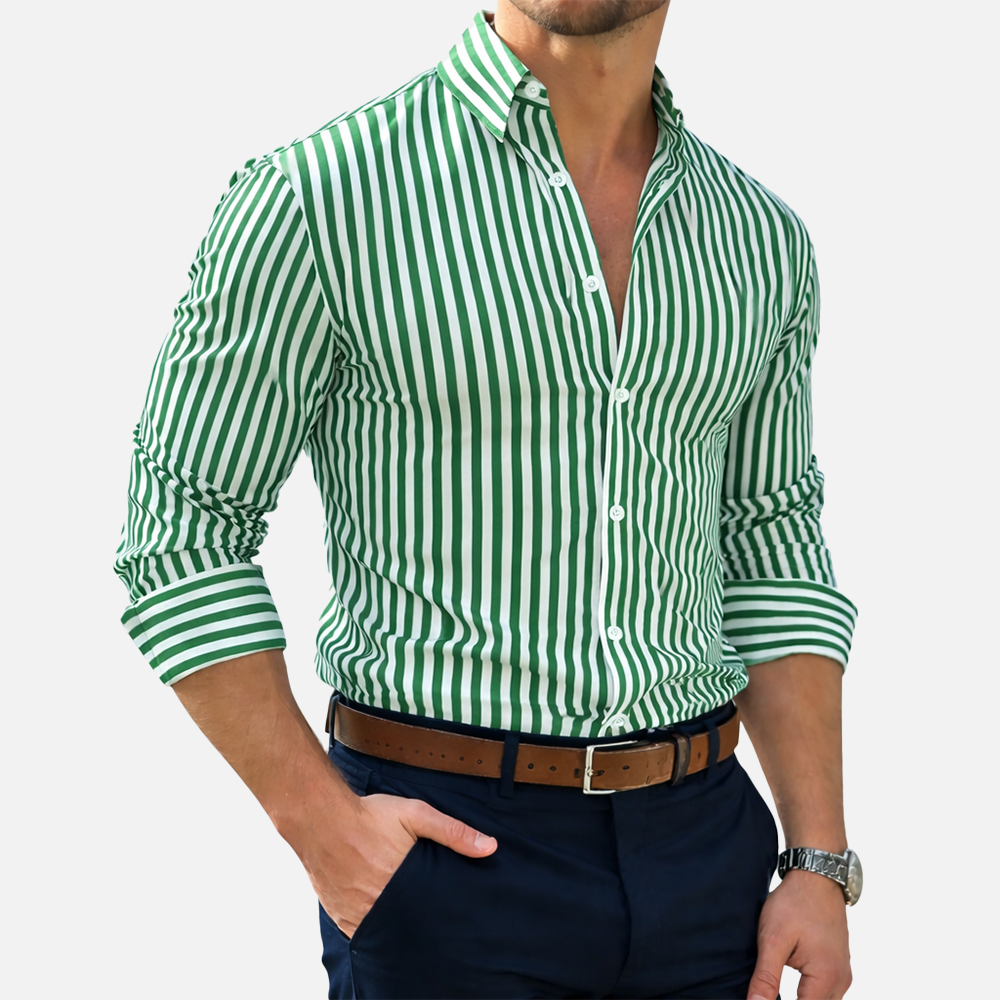 Rivaclo | Men's Fitted Striped Shirt – Long Sleeves