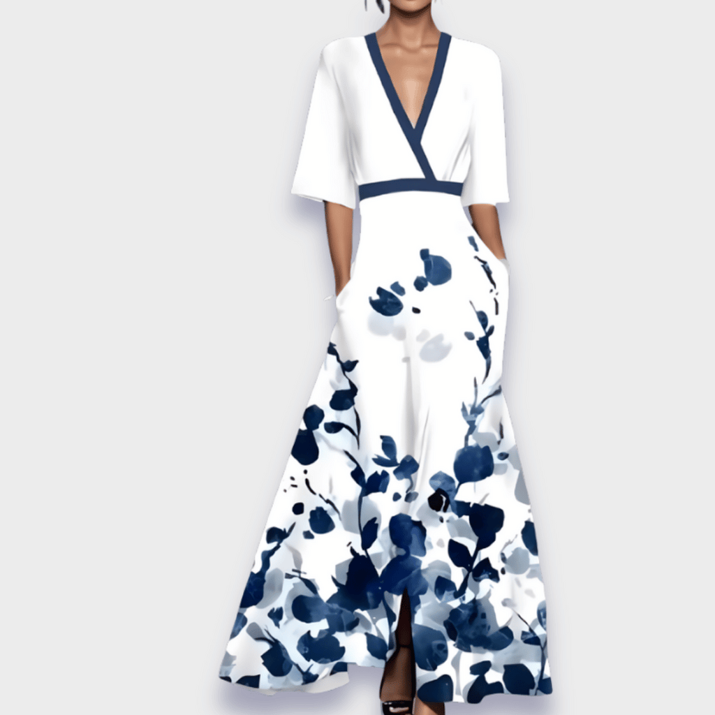 Sophie | Robe Maxi Fleurie Croisée