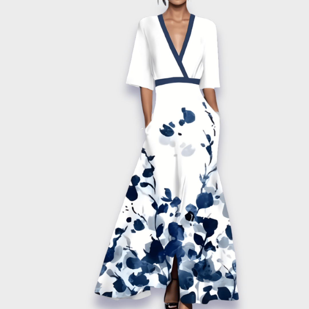 Sophie | Robe Maxi Fleurie Croisée