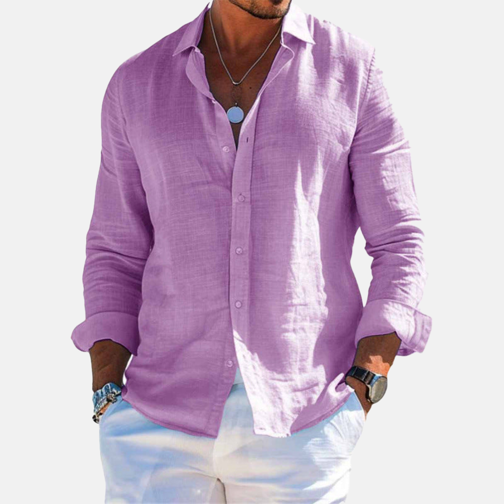 Rivaclo | Men's casual button-up shirt – linen style