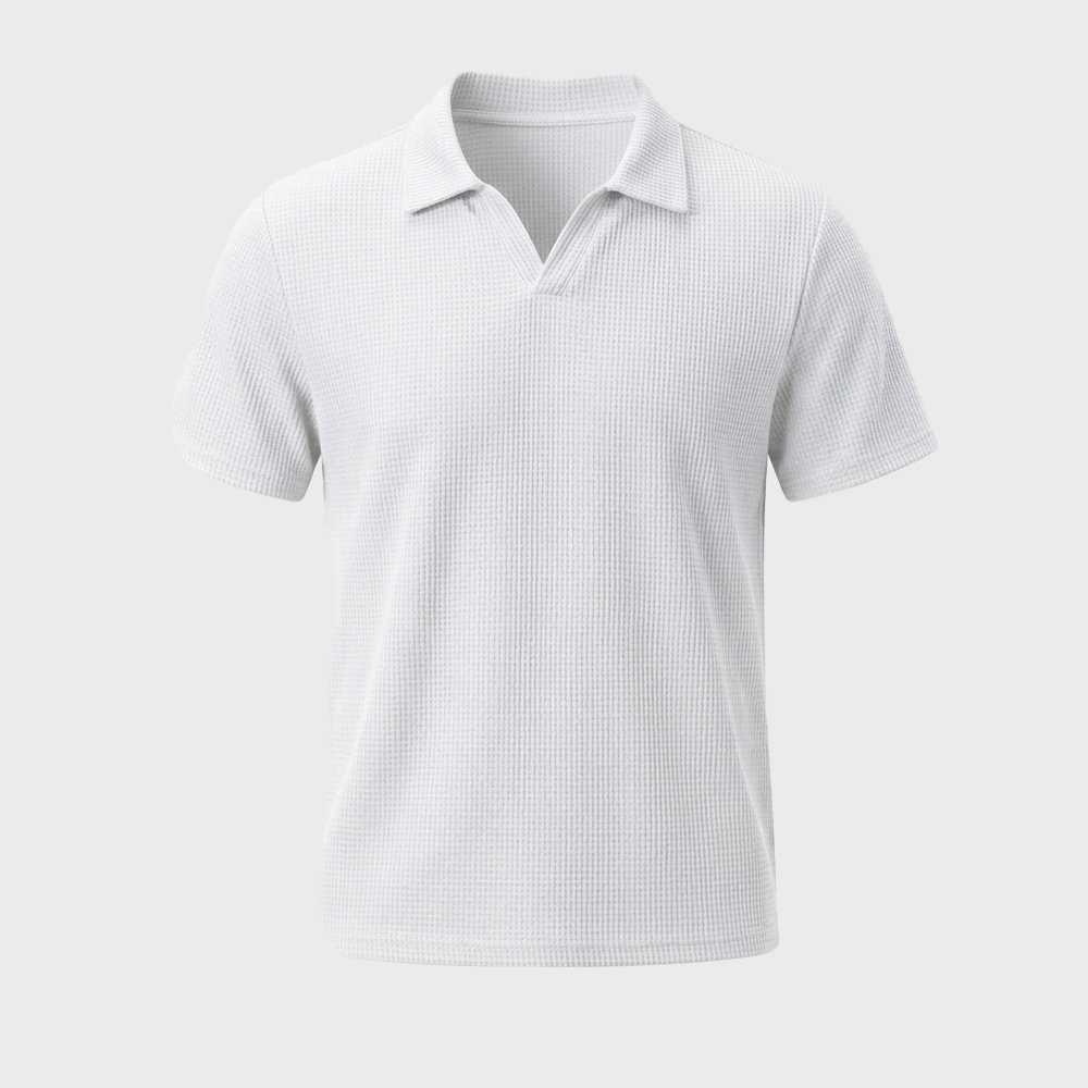 Rivaclo | Men's open collar polo – fitted short sleeves