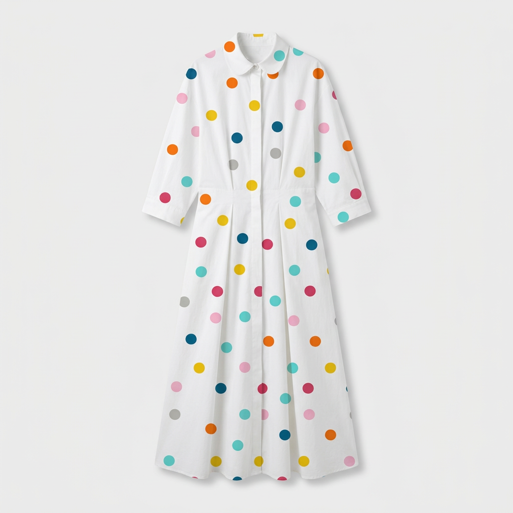 Rivaclo | Femme Robe Maxi à Col V – Motif à Pois