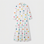 Rivaclo | Femme Robe Maxi à Col V – Motif à Pois
