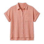 Rivaclo | Women's Button-Up Shirt – Short Sleeves with Classic Collar