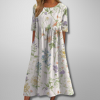Solène | Robe Midi Fleurie Décontractée
