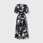 Rivaclo | Women's Floral Midi Dress – Puff Sleeves