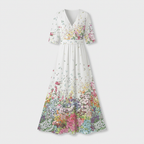 Rivaclo | Femme Robe Maxi à Col V – Imprimée