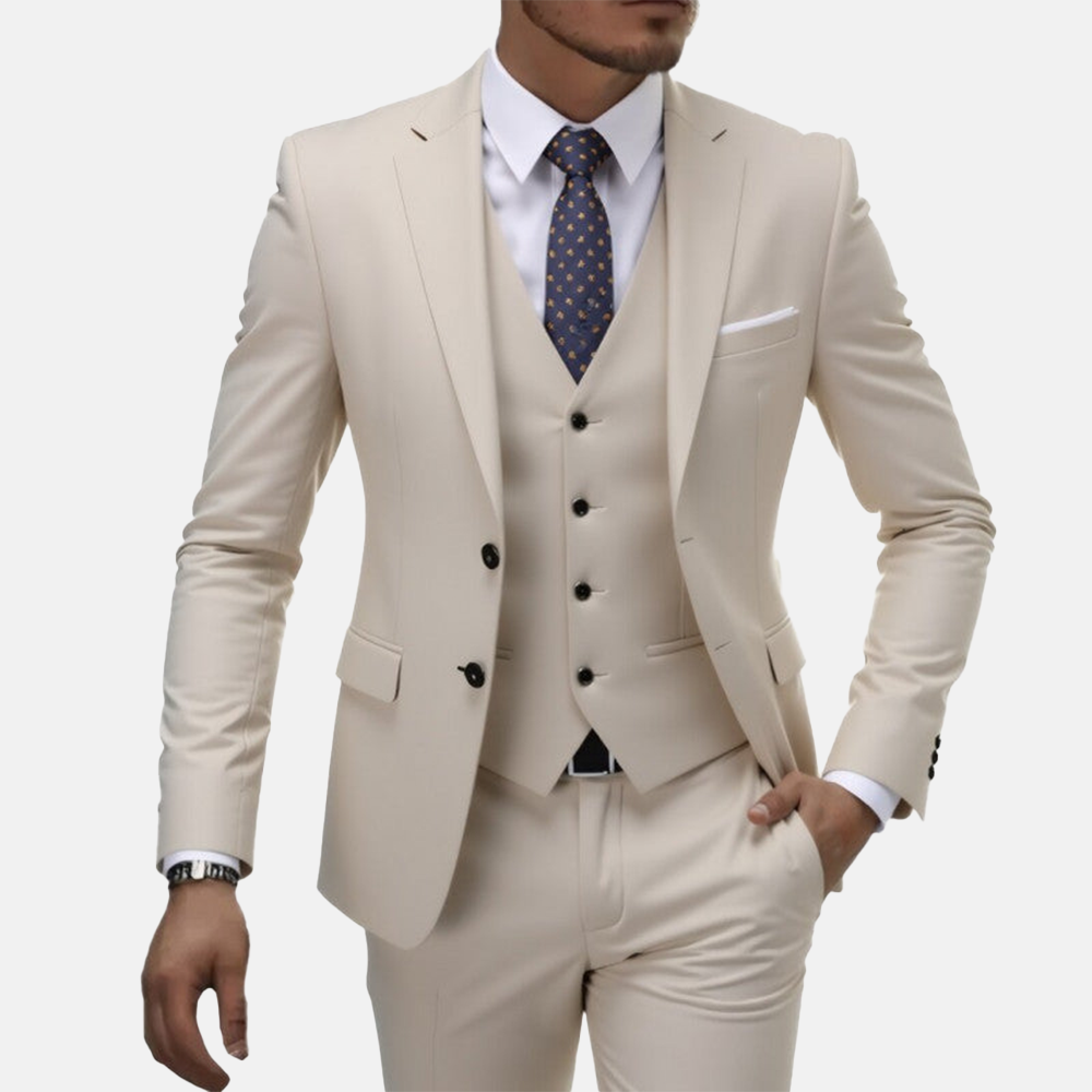 Rivaclo | Homme Costume Trois Pièces Ajusté – Tenue Classique