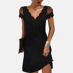 Rivaclo | Femme robe mini imprimée – col en V manches courtes