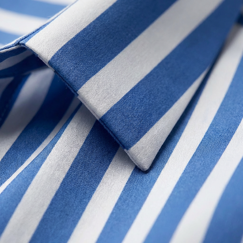 Rivaclo | Femme Chemise Rayée à Manches Longues à Col | Boutonnée Classique