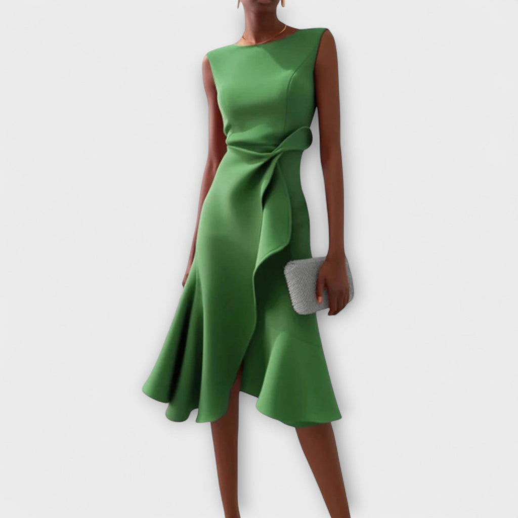 Juliette | Robe Midi Drapée Asymétrique