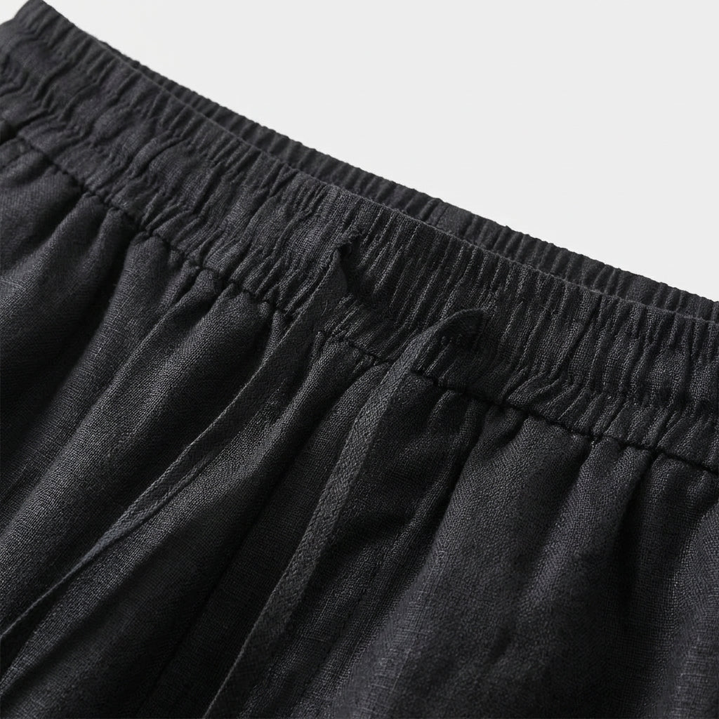 Rivaclo | Homme Ensemble Chemise Manches Longues et Pantalon – Taille Élastique Noir