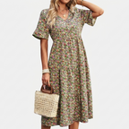 Rivaclo | Femme Robe Col V – Silhouette Fluide Raffinée