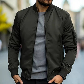 Veste bomber homme zippée coupe structurée — Vert